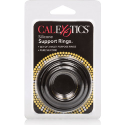 CalExotics Silicone Support Rings Ελαστικό Δαχτυλίδι Πέους Σιλικόνης Μαύρο