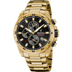 Festina Ανδρικό Ρολόι Χρονογράφος με Χρυσό Μεταλλικό Μπρασελέ F20541/4