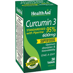 Health Aid Curcumin 3 600mg 30 Ταμπλέτες