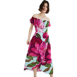 Desigual Arles Midi Καλοκαιρινό Καθημερινό Φόρεμα Floral Πολύχρωμο 21SWVWAN-3012