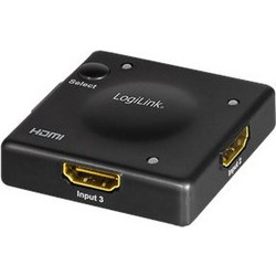 LogiLink Mini HDMI Switch, 3x1-Port, 1080p At 60Hz, Black (HD0041)