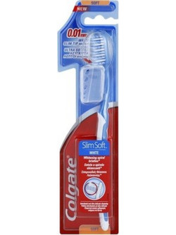 Colgate Slim Soft Οδοντόβουρτσα Λευκή Γαλάζια