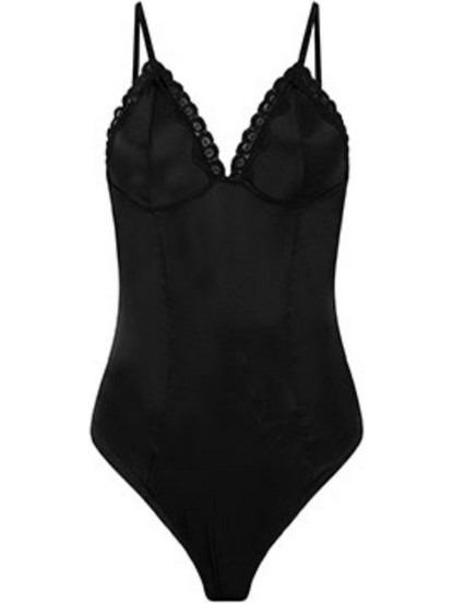 Γυναικείο κορμάκι με σατέν όψη (LC6617) BLACK