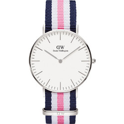 Daniel Wellington Southampton Γυναικείο Ρολόι με Λευκό Μπλε Ροζ Υφασμάτινο Λουράκι DW00100050