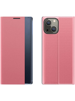 Sleep Case Bookcase Type Case with Smart Window for iPhone 13 mini pink