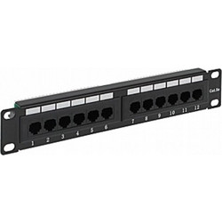 LTA PP10-12/RJ PATCH PANEL CAT5Ε 10" 1U 12-PORT ΜΑΥΡΟ