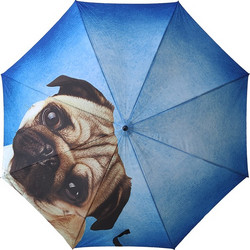 Unisex Ομπρέλα Βροχής Μπαστούνι Pug Ο Σκύλος - Αυτόματη