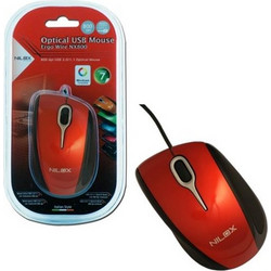 Nilox Ergo Wire NX800 Ενσύρματο Ποντίκι Red