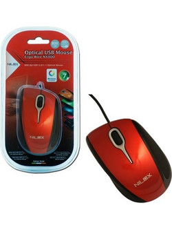 Nilox Ergo Wire NX800 Ενσύρματο Ποντίκι Red