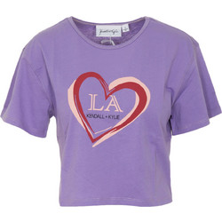 KENDALL & KYLIE W KKW3604206 CROPPED STAMP LOOSE T-SHIRT - KKW.2S0.042.006-LILAC PURPLE