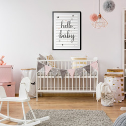 ΠΑΙΔΙΚΗ ΑΦΙΣΑ HELLO BABY 48284 (PVC/PLEXIGLASS ΜΑΥΡΗ ΚΟΡΝΙΖΑ ΜΕ ΠΛΑΙΣΙΟ) 20x30cm