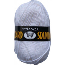 Νήμα για Πλέξιμο 100% Ακρυλικό Λευκό 3 Standard 50gr Πεταλούδα