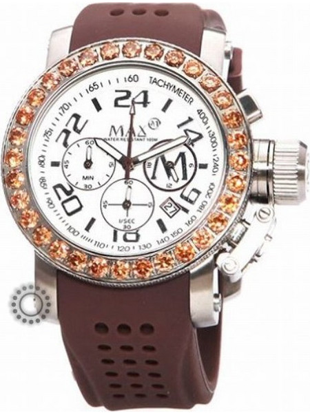 Max Watch Γυναικείο Ρολόι Χρονογράφος με Καφέ Καουτσούκ Λουράκι MAX515