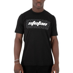 STEFAN Ανδρικό μαύρο κοντομάνικο μπλουζάκι T-Shirt 3500