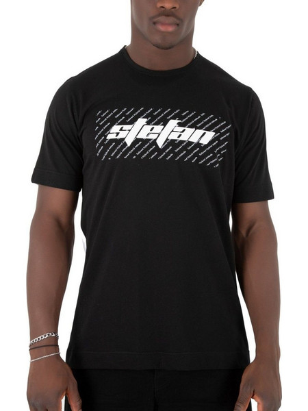 STEFAN Ανδρικό μαύρο κοντομάνικο μπλουζάκι T-Shirt 3500
