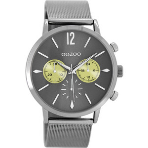 Oozoo Timepieces Γυναικείο Ρολόι Χρονογράφος με Ασημί Μεταλλικό Μπρασελέ C8779