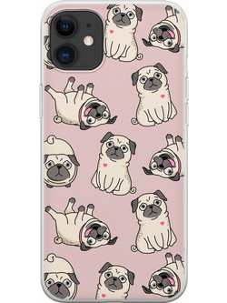 Θήκη Pug Lover iPhone 11 Flexible TPU (Διάφανη Σιλικόνη)