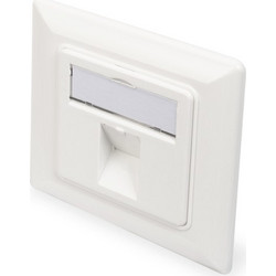 Digitus Wall Outlet (80mm) 1-Port Keystone Angled White DN-93811