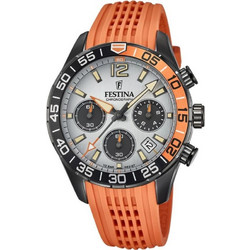 Festina Ανδρικό Ρολόι Χρονογράφος με Πορτοκαλί Καουτσούκ Λουράκι F20518/1