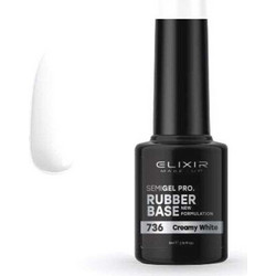 Elixir Semigel 736 Creamy White Rubber Base Ημιμόνιμο Βερνίκι Νυχιών 5ml