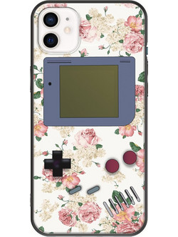 Θήκη Floral Gameboy iPhone 12 mini Black TPU (Μαύρη Σιλικόνη)