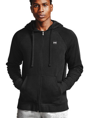 Under Armour Rival Ανδρική Ζακέτα Fleece με Κουκούλα και Φερμουάρ Μαύρη 1357111-001