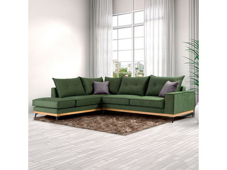 Pakoworld Luxury II Γωνιακός Καναπές Δεξιά Γωνία Πράσινος 290x235x95cm 168-000002