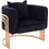 HomeMarkt Πολυθρόνα Βελούδινη Μαύρη Tiana HM8738.04