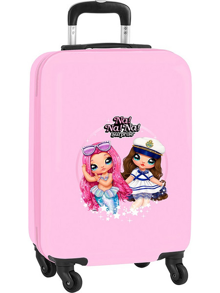 Safta NaNaNa Sparkles Παιδική Βαλίτσα Καμπίνας 55x35x20cm με 4 Ρόδες Ροζ