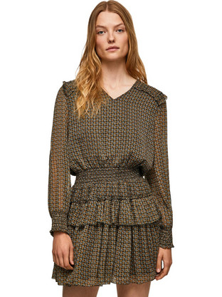 Pepe Jeans Lara Mini Καθημερινό Φόρεμα Χακί PL953129-098