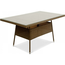 Homeplus Ορθογώνιο Τραπέζι Κήπου Rattan Καφέ 120x80x77cm 01.02.0885