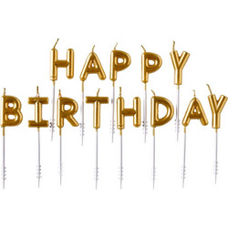Κεριά Happy Birthday Χρυσό / 7.3 εκ ύψος - Riethmuller