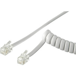 Goobay καλώδιο τηλεφώνου spiral, RJ10 4P4C, CCA, 2m, λευκό - (50246)