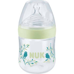 Nuk Nature Sense Γυάλινο Μπιμπερό με Θηλή Σιλικόνης κατά των Κολικών 0-6m Birds 150ml