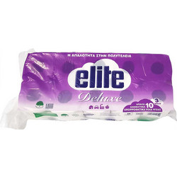 ΧΑΡΤΙ ΥΓΕΙΑΣ ELITE DELUXE 3 ΦΥΛΛΑ 10 ΡΟΛΛΑ Χ 90γρ ΚΩΔ.0930