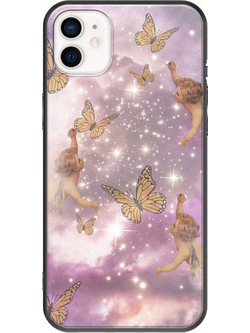 Θήκη Angels And Butterflies iPhone 12 mini Black TPU (Μαύρη Σιλικόνη)