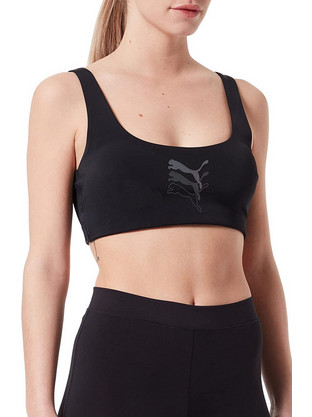 Puma Scoop Neck Αθλητικό Γυναικείο Μαγιό Bikini Set Μαύρο 701211040-001