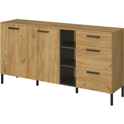 Μπουφές Santes Χρυσό Δρυς-Γραφίτης 180x42x92.5cm TO-SANTES2D3S