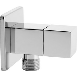 Ferro Z294 Γωνιακός Διακόπτης Χρωμέ Μπρούτζος 1/2x1/2