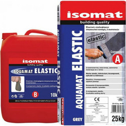 Isomat Aquamat Elastic Ελαστομερές Επαλειφόμενο Στεγανωτικό Τσιμεντοειδές Κονίαμα Ταράτσας & Δεξαμενής Γκρι 35kg