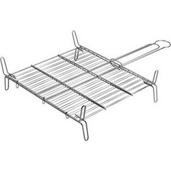 EDM Διπλή Σχάρα Ψησίματος Χρωμίου με Πόδια 30x30cm S7904079