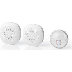 NEDIS DOORB222CWT2 Wireless Doorbell Set Mains Powered 36 Melodies 2x Receiver
