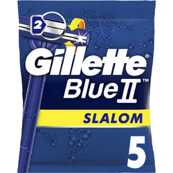 Gillette Blue II Slalom Ξυραφάκι μιας Χρήσης με 2 Λεπίδες & Λιπαντική Ταινία 5τμχ