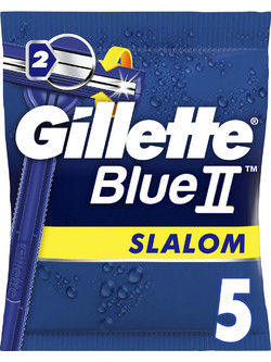 Gillette Blue II Slalom Ξυραφάκι μιας Χρήσης με 2 Λεπίδες & Λιπαντική Ταινία 5τμχ