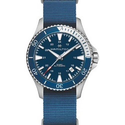 Hamilton Khaki Navy Ανδρικό Ρολόι Αυτόματο με Μπλε Υφασμάτινο Λουράκι H82345941