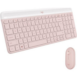 Logitech Slim Wireless Combo MK470 Rose Ασύρματο Σετ Πληκτρολόγιο & Ποντίκι