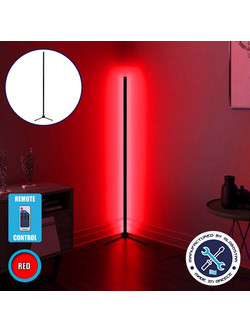 Μοντέρνο επιδαπέδιο μαύρο φωτιστικό 200cm LED 32W κόκκινο χρώμα με χειριστήριο RF & dimmer