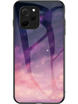 Θήκη Huawei Nova Y61 OEM σχέδιο Fantasy Sky με πλάτη από Tempered Glass και εσωτερικό TPU