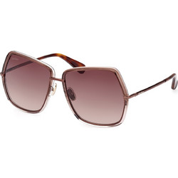 Max Mara MM0054 48F Γυναικεία Γυαλιά Ηλίου Πολυγωνικά Μεταλλικά Χρυσά με Καφέ Degradee Φακό