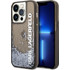 Karl Lagerfeld Liquid Glitter Translucent Case Elongated Logo Back Cover Black / Glitter (iPhone 14 Pro Max)